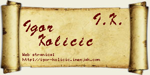 Igor Količić vizit kartica